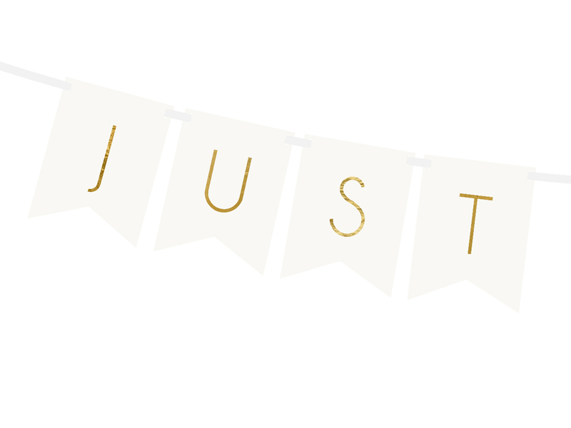 Banner Just Married, White, 15x155cm