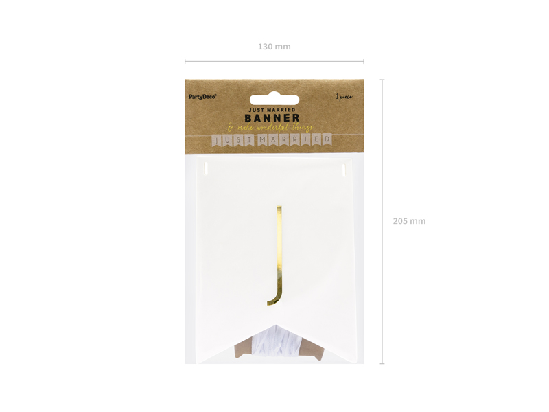 Banner Just Married, White, 15x155cm