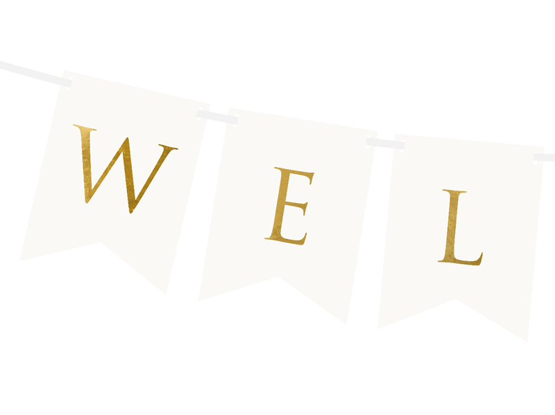 Banner Welcome, White, 15 x 95 cm
