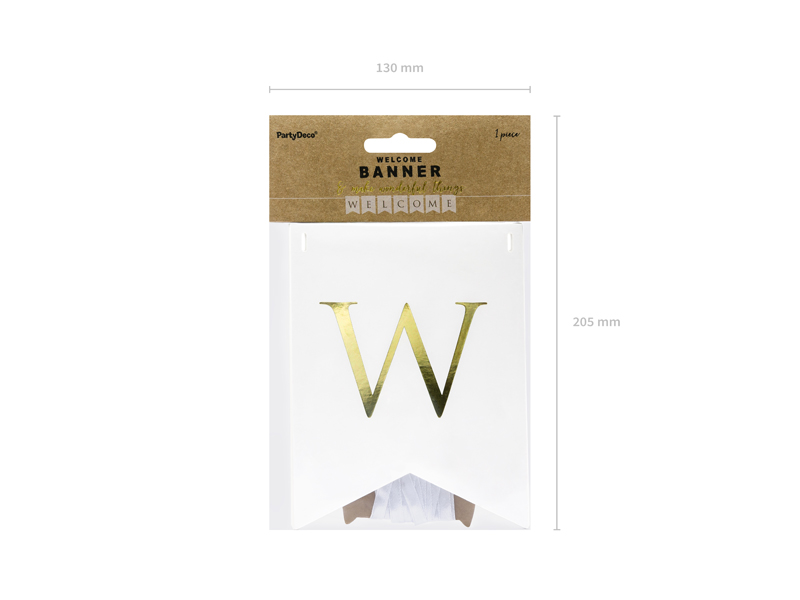 Banner Welcome, White, 15 x 95 cm