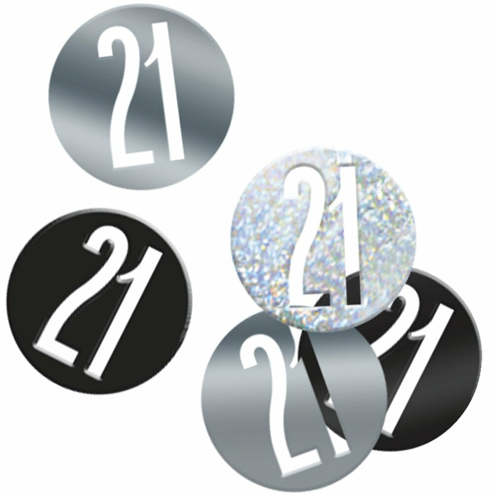 Birthday Black Glitz Number 21 Confetti – .5oz