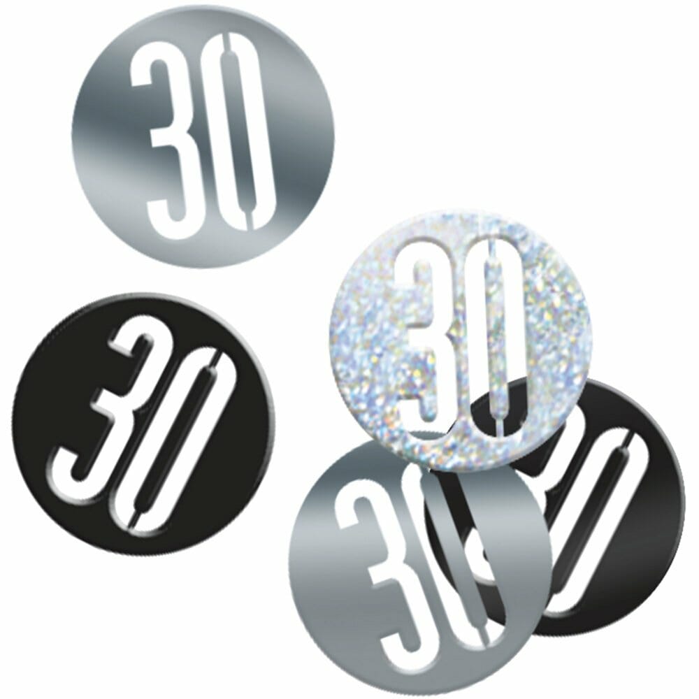 Birthday Black Glitz Number 30 Confetti – .5oz