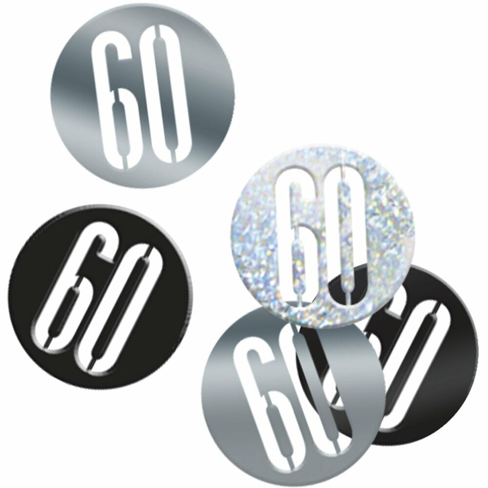 Birthday Black Glitz Number 60 Confetti – .5oz