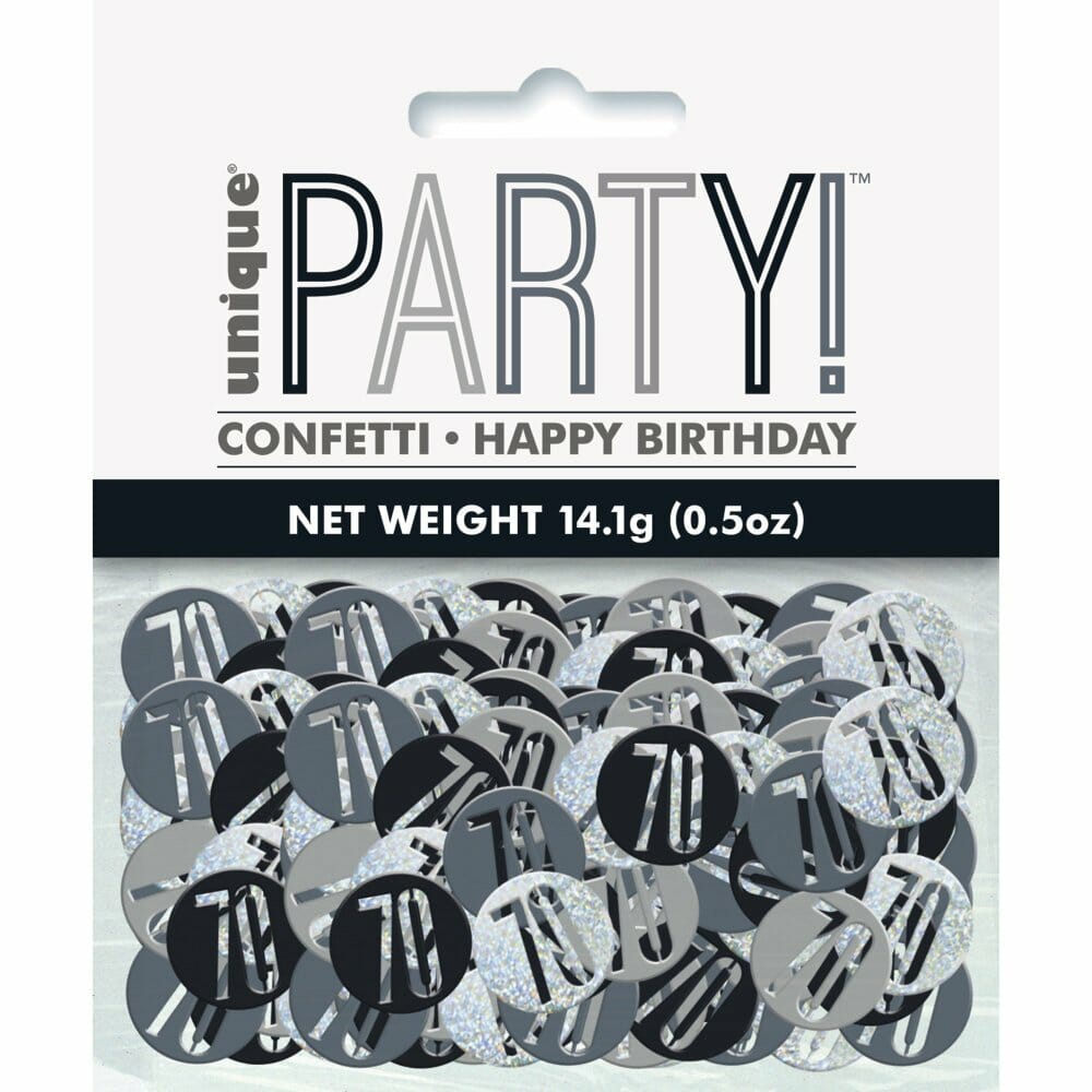 Birthday Black Glitz Number 70 Confetti – .5oz