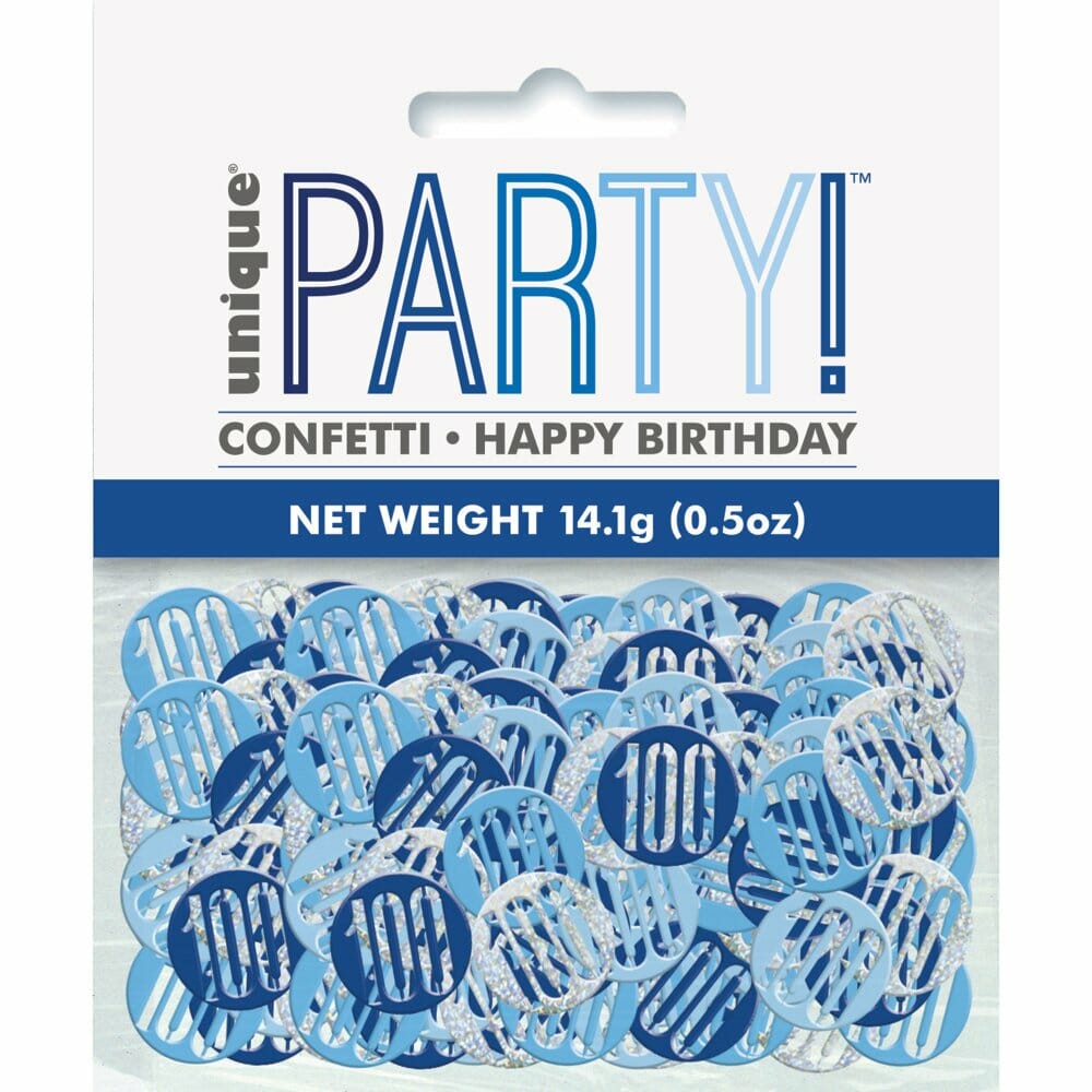 Birthday Blue Glitz Number 100 Confetti – .5oz
