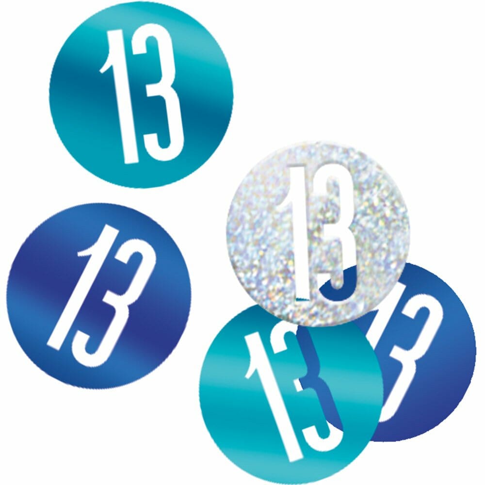 Birthday Blue Glitz Number 13 Confetti – .5oz