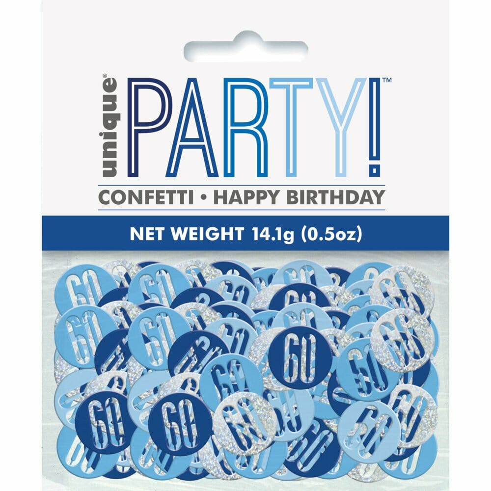 Birthday Blue Glitz Number 60 Confetti – .5oz