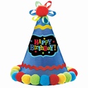 Birthday Brights Paper/Fabric Cone Hat – 20.9cm