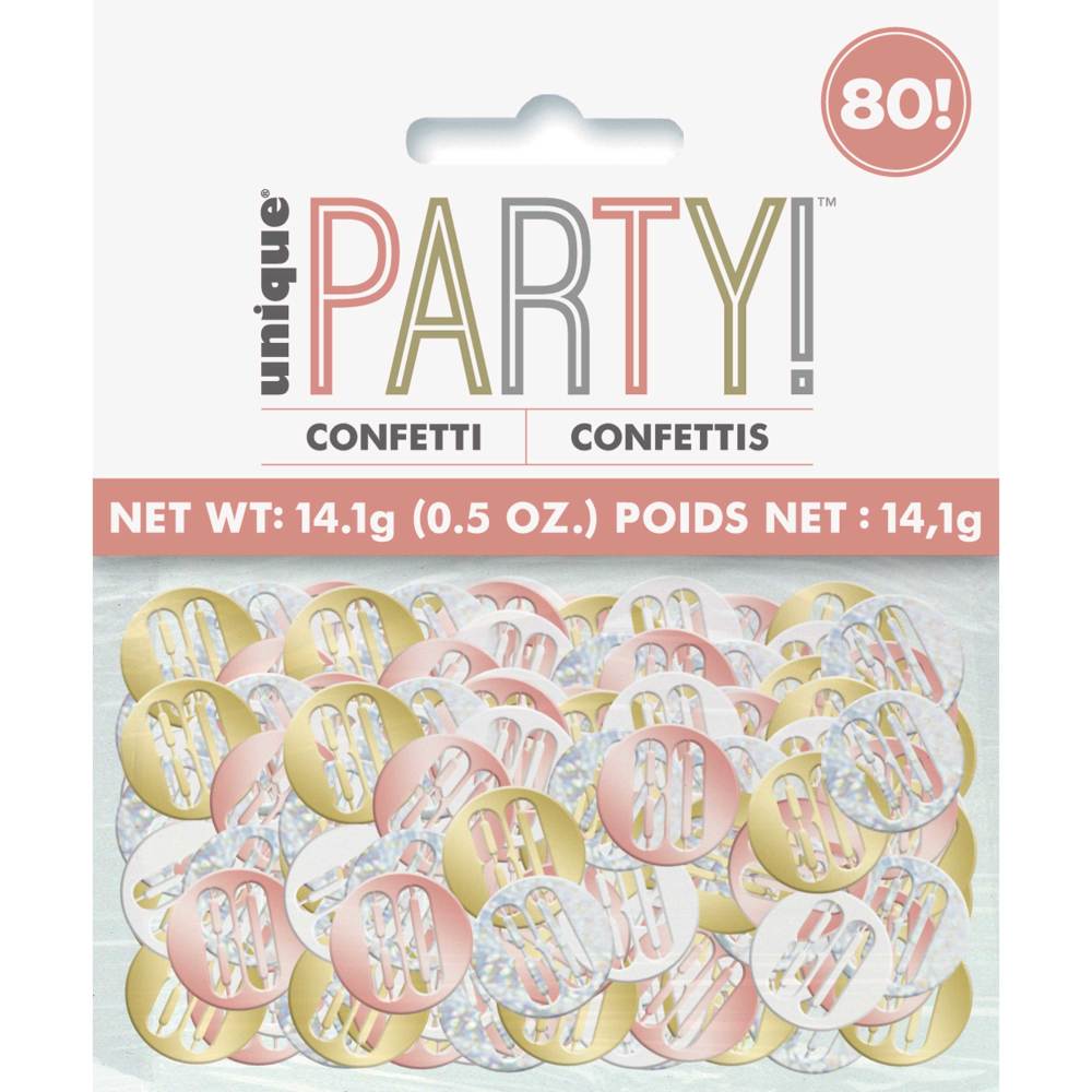 Birthday Rose Gold Glitz Number 80 Confetti – .5oz