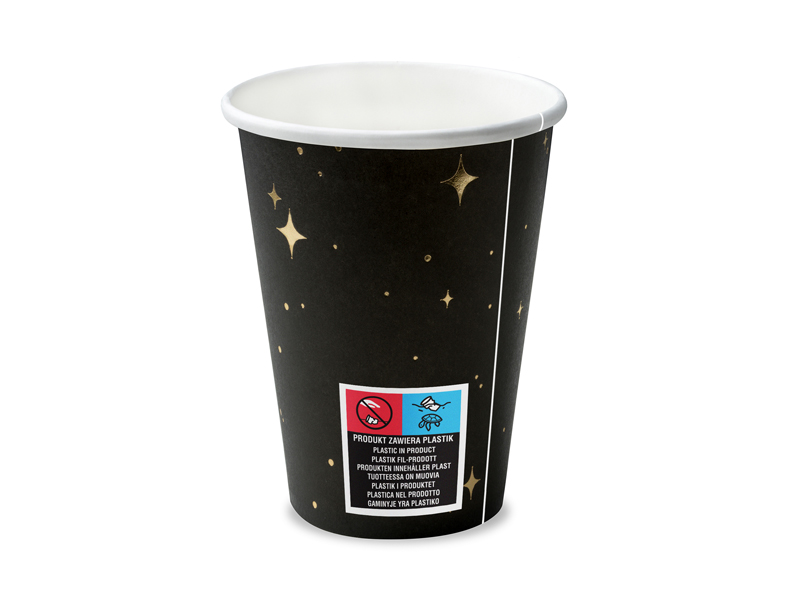 Black & Gold Cups, 260ml (1pkt / 6pc)