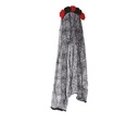 Black & Red Flowers Headband With Veil