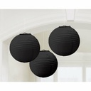 Black Paper Lantern Decorations 24.1cm – 3pk