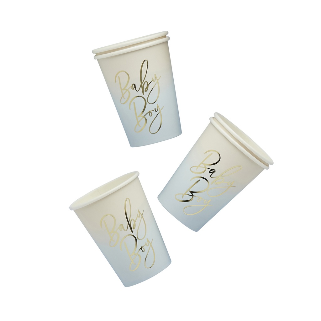 Blue Baby Boy Paper Cups 8pk