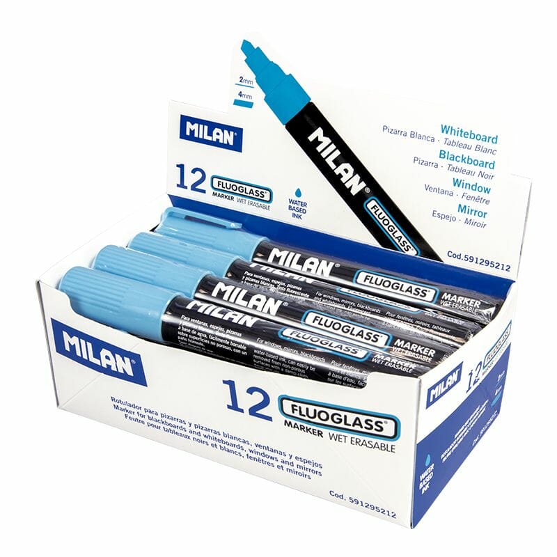 Blue Fluoglass Chisel Tip Marker 2-4mm