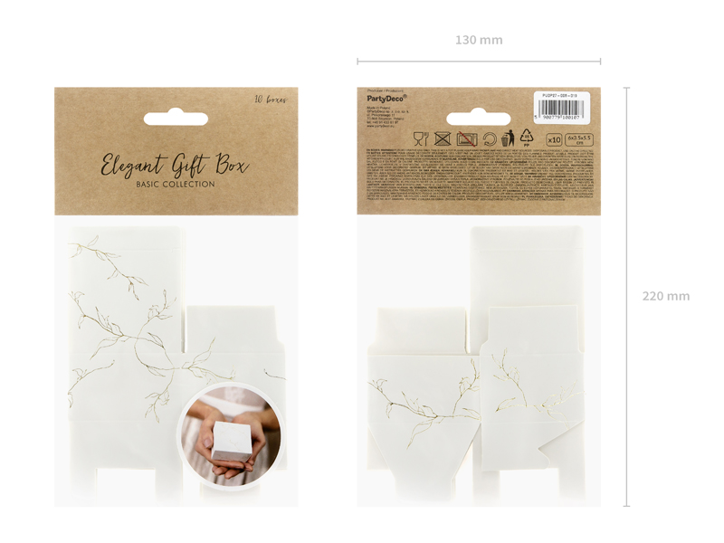 Boxes Branches White 6×3.5×5.5cm (1pkt / 10pc)