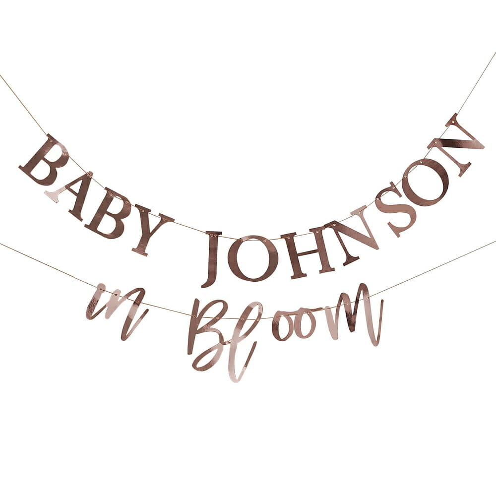 Bunting – Customisable Baby in Bloom – Foiled