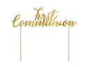 Cake Topper First Communion, Gold, 21cm