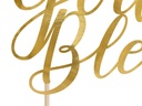Cake Topper God Bless, Gold, 27.5cm