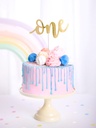 Cake Topper One, Gold, 19cm