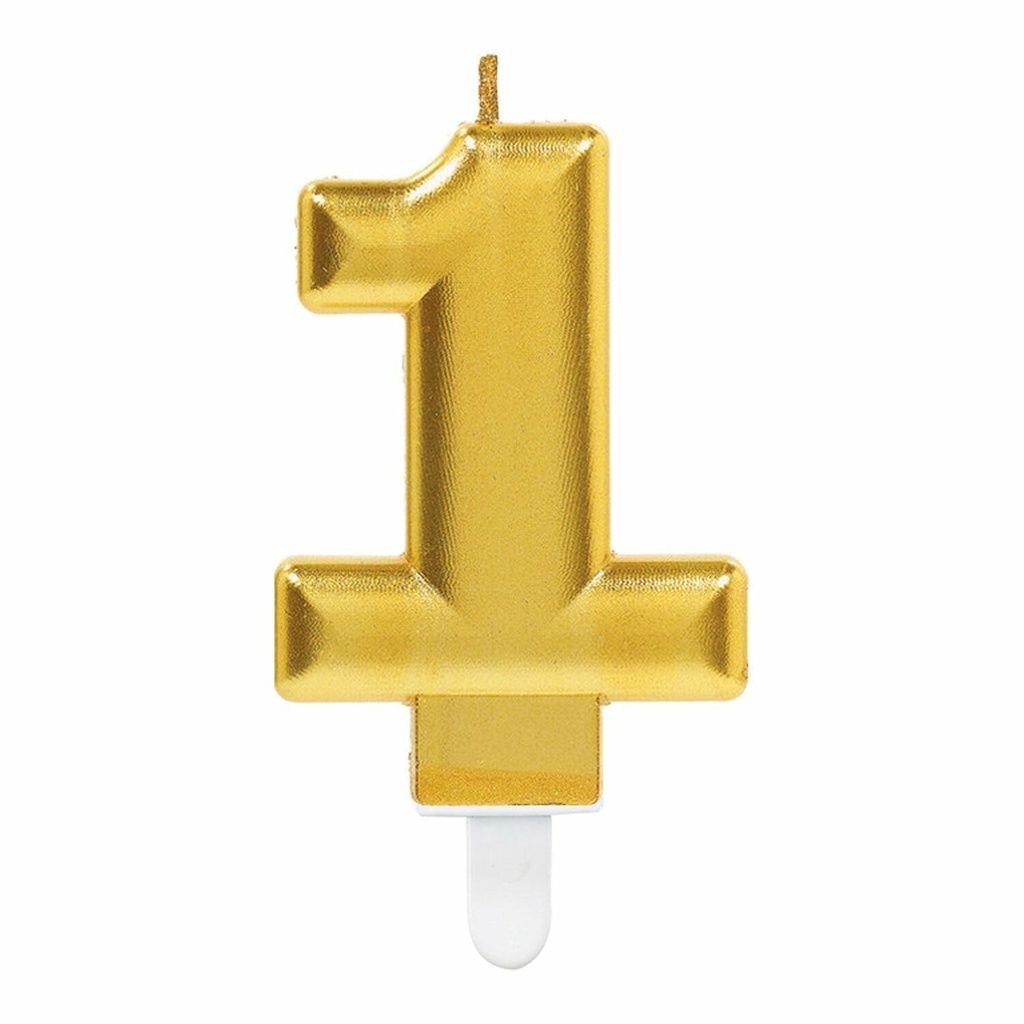 Candle Sparkling Celebrations Gold 7.5cm – No. 1