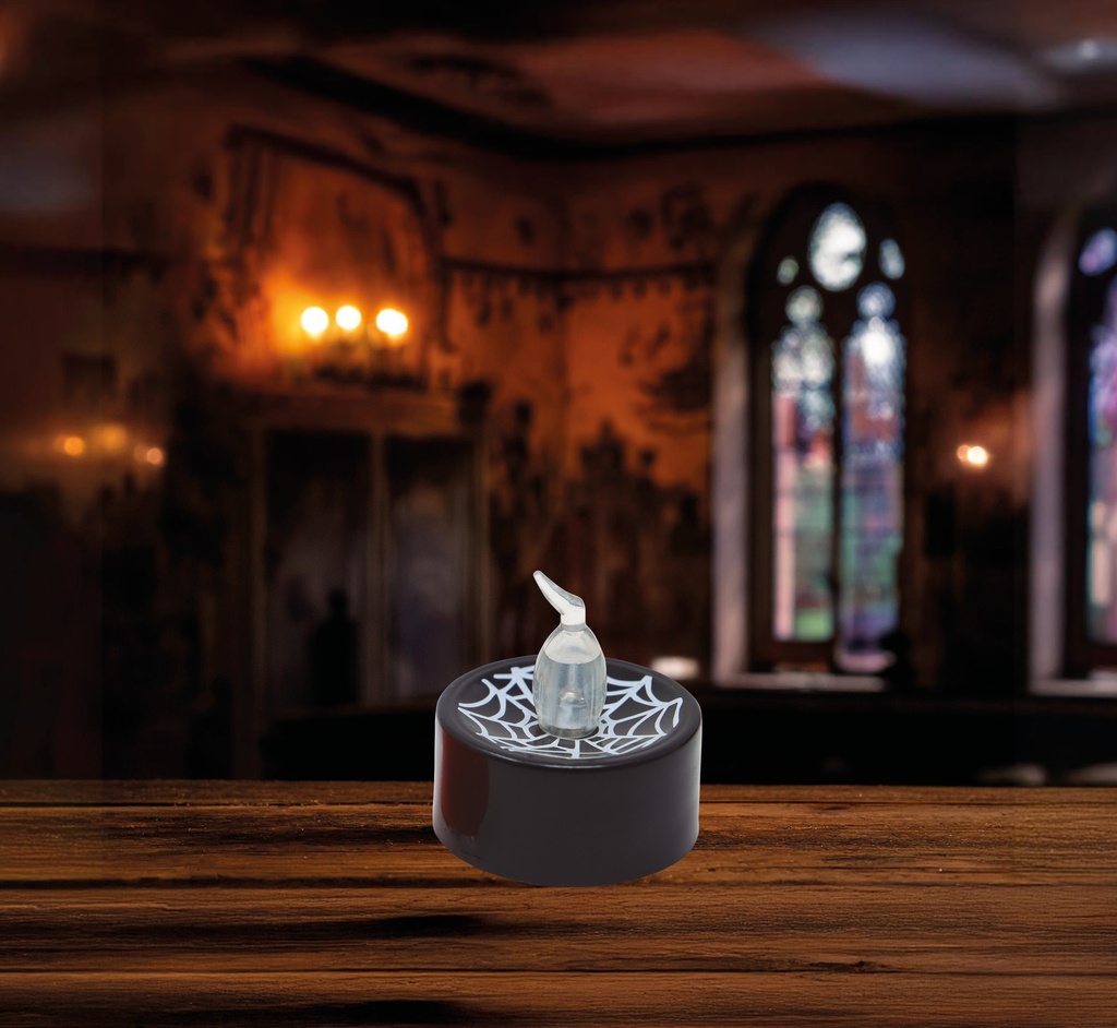 Candle With Light (Assorted Orange / Black) 4x4cm – 1pk