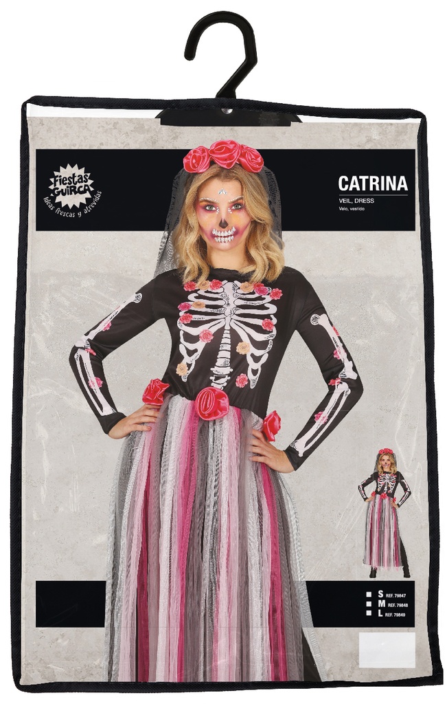 Catrina Elegant Skeleton Costume – Adult Size Large (42-44)