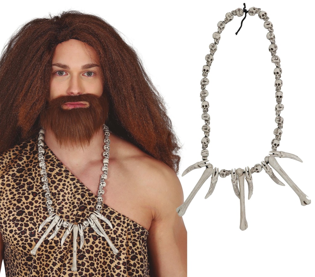 Caveman Necklace With Skulls