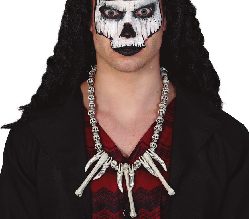 Caveman Necklace With Skulls