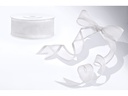 Chiffon Ribbon, White, 25mm (Sold Per Metre)