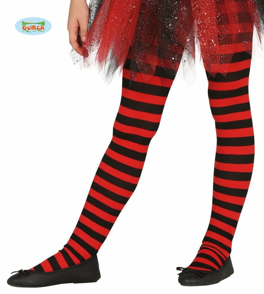 Child Red Striped Tights – Age 3 to 6 Years