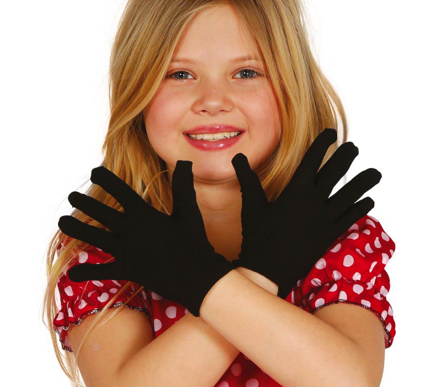 Children’s Black Gloves 22cm (Pair)