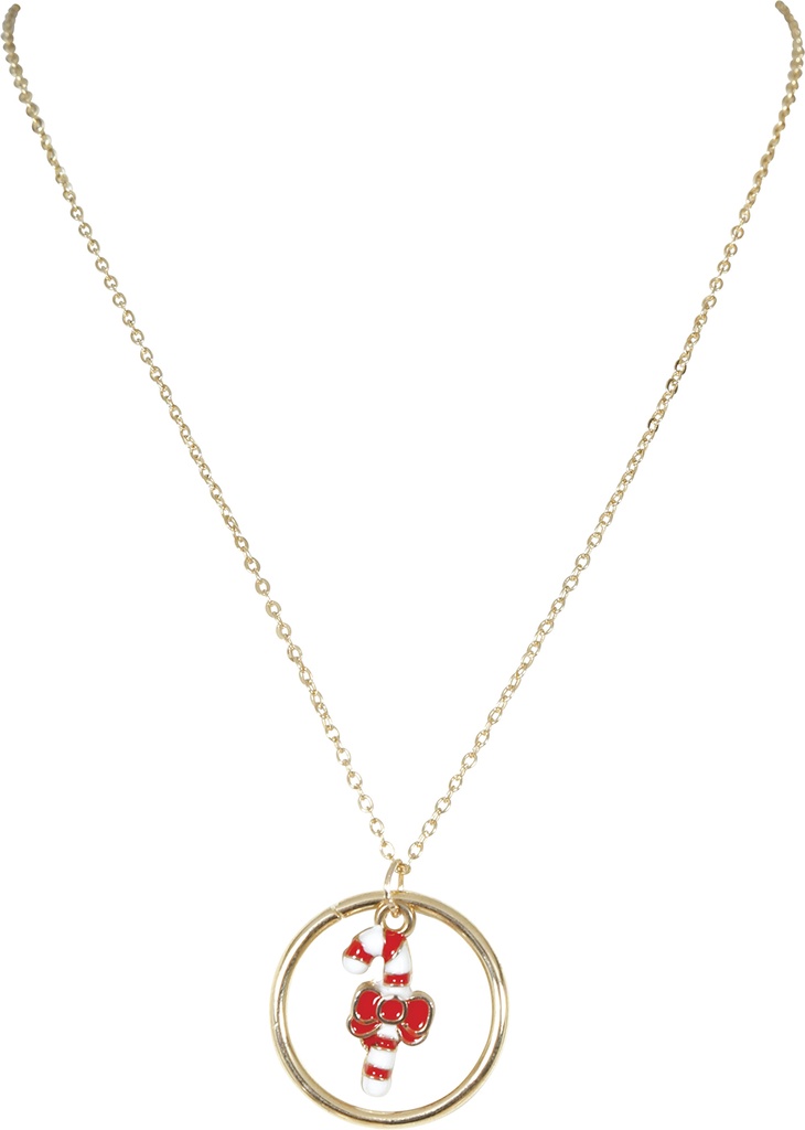 Christmas Christmas Cane Metal Necklace