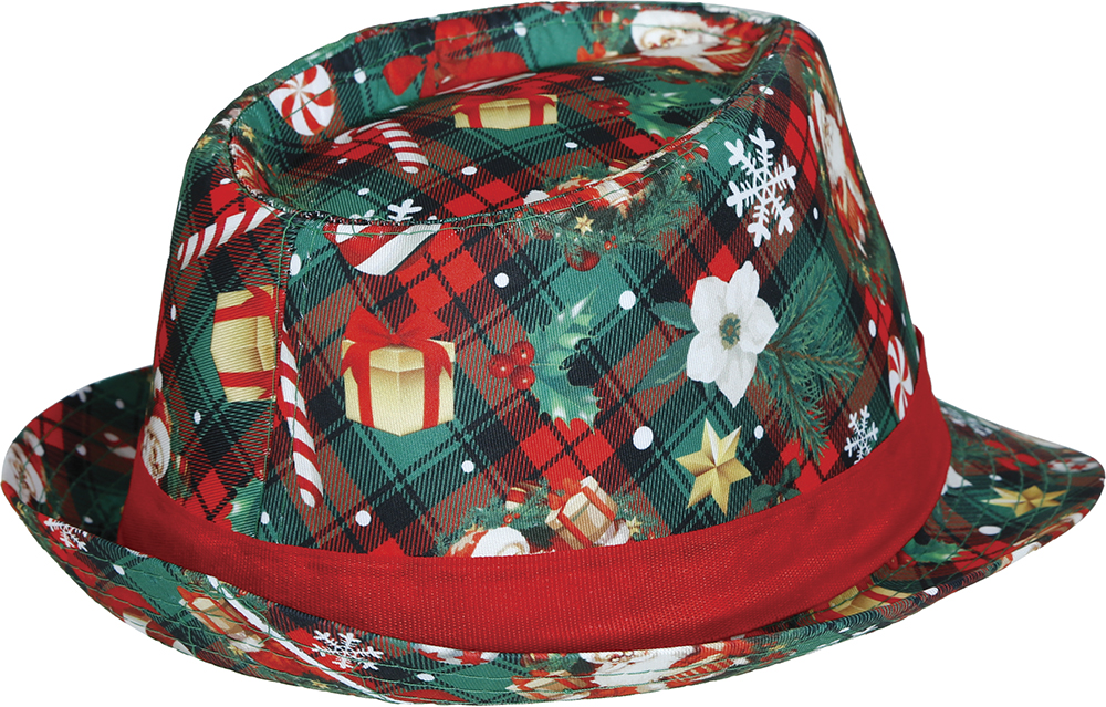 Christmas Green Ganster Hat – Adult One Size