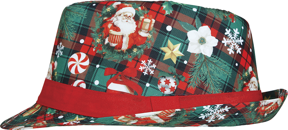 Christmas Green Ganster Hat – Adult One Size