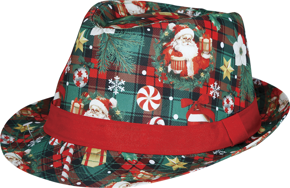 Christmas Green Ganster Hat – Adult One Size