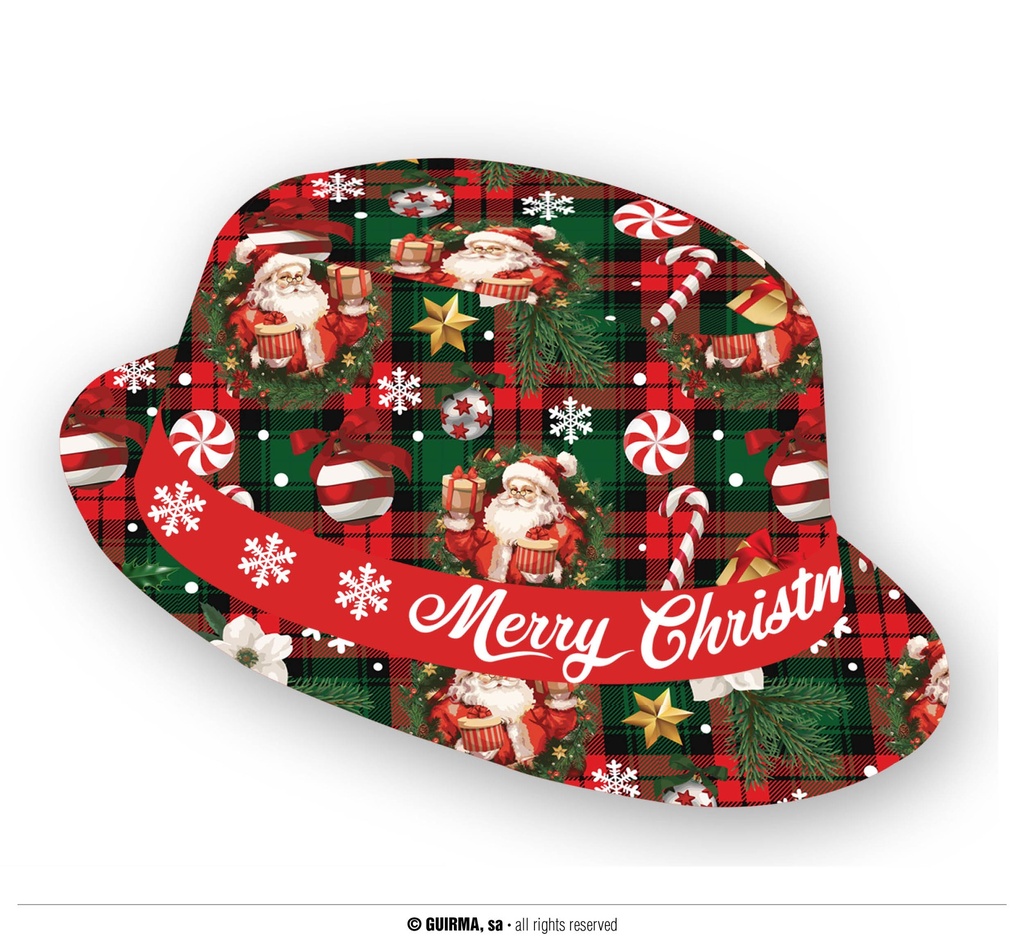 Christmas Green Ganster Hat – Adult One Size