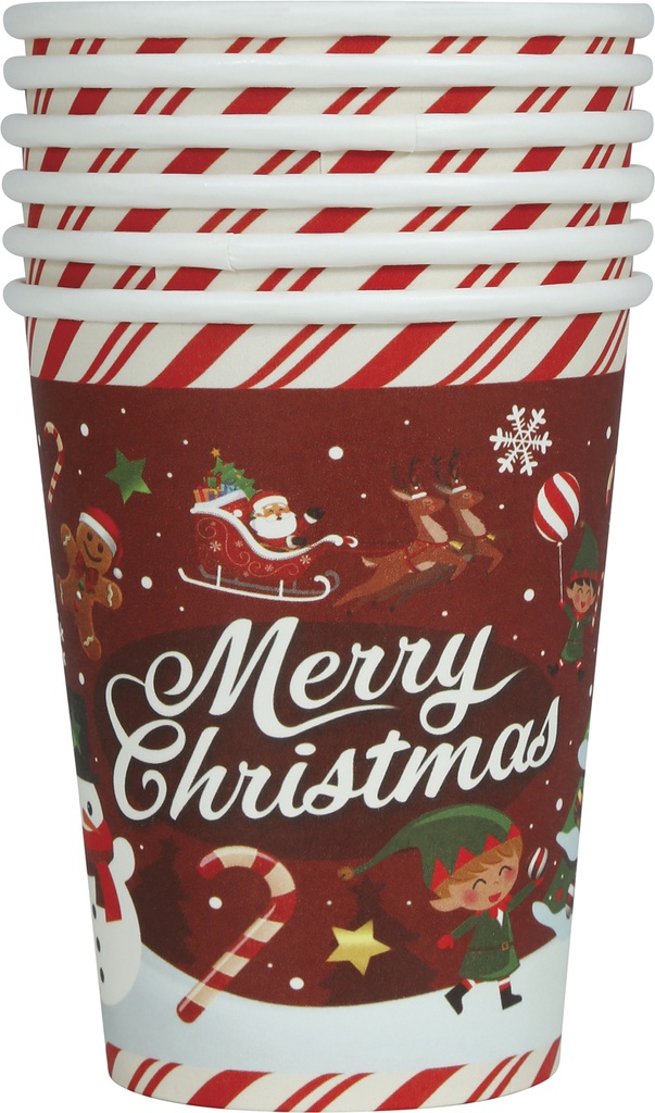 Christmas Merry Christmas Cups 240ml – 6pcs
