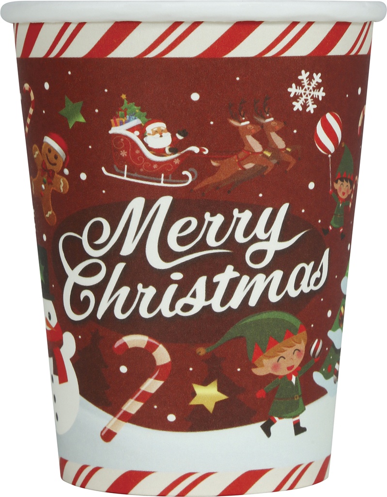 Christmas Merry Christmas Cups 240ml – 6pcs