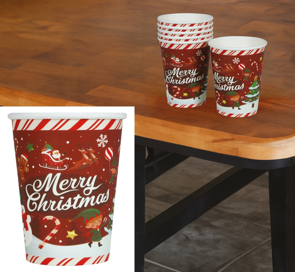 Christmas Merry Christmas Cups 240ml – 6pcs