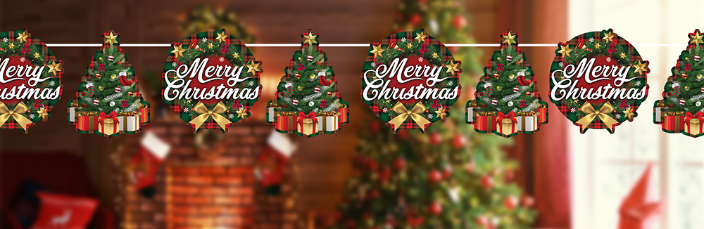 Christmas Merry Christmas Garland Banner 300cm (16x16cm)
