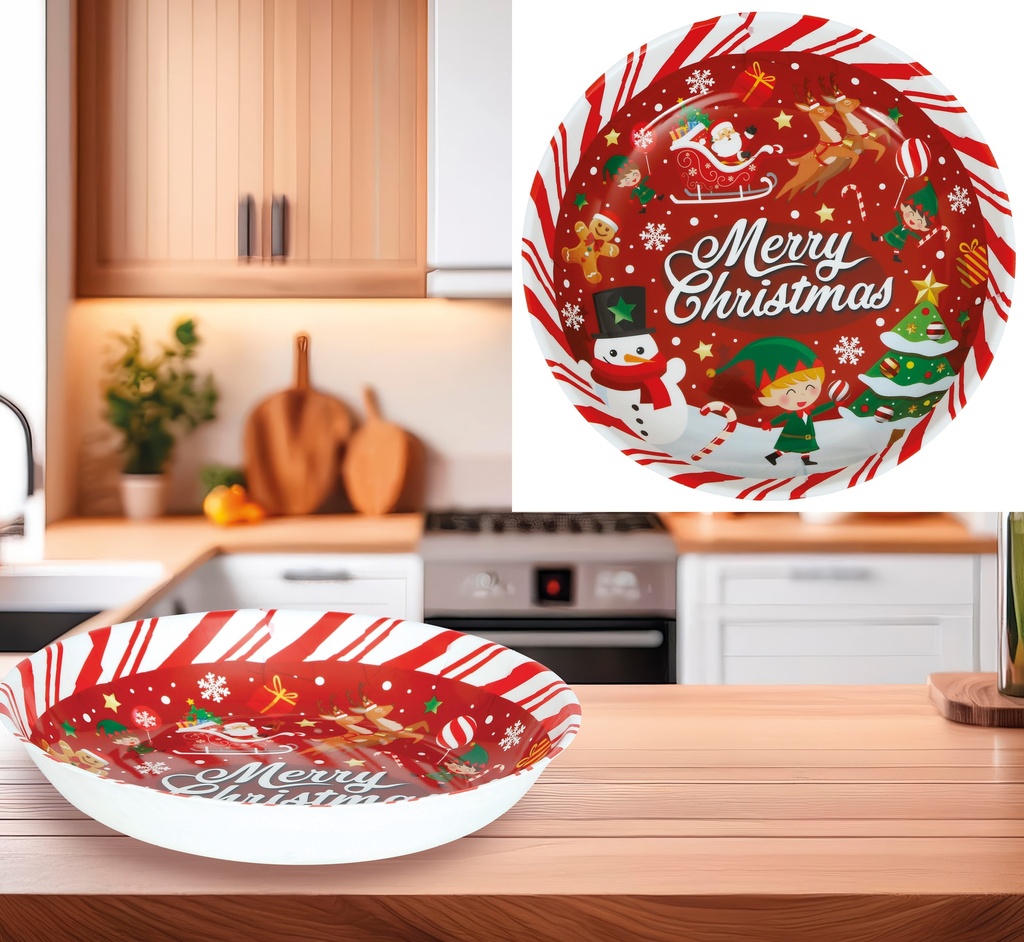 Christmas Plastic Bowl Merry Christmas 32cm