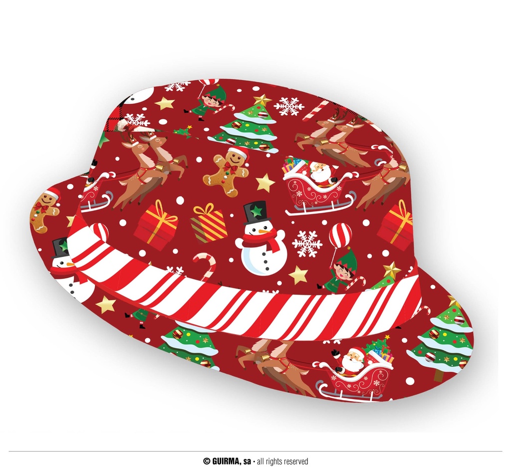 Christmas Red Ganster Hat – Adult One Size