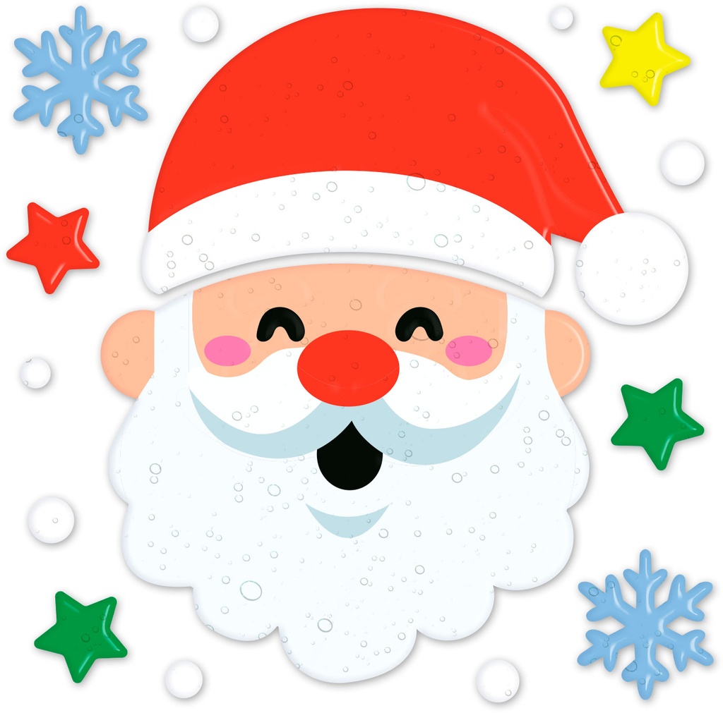 Christmas Santa Claus Window Gel Decoration 20x25cm