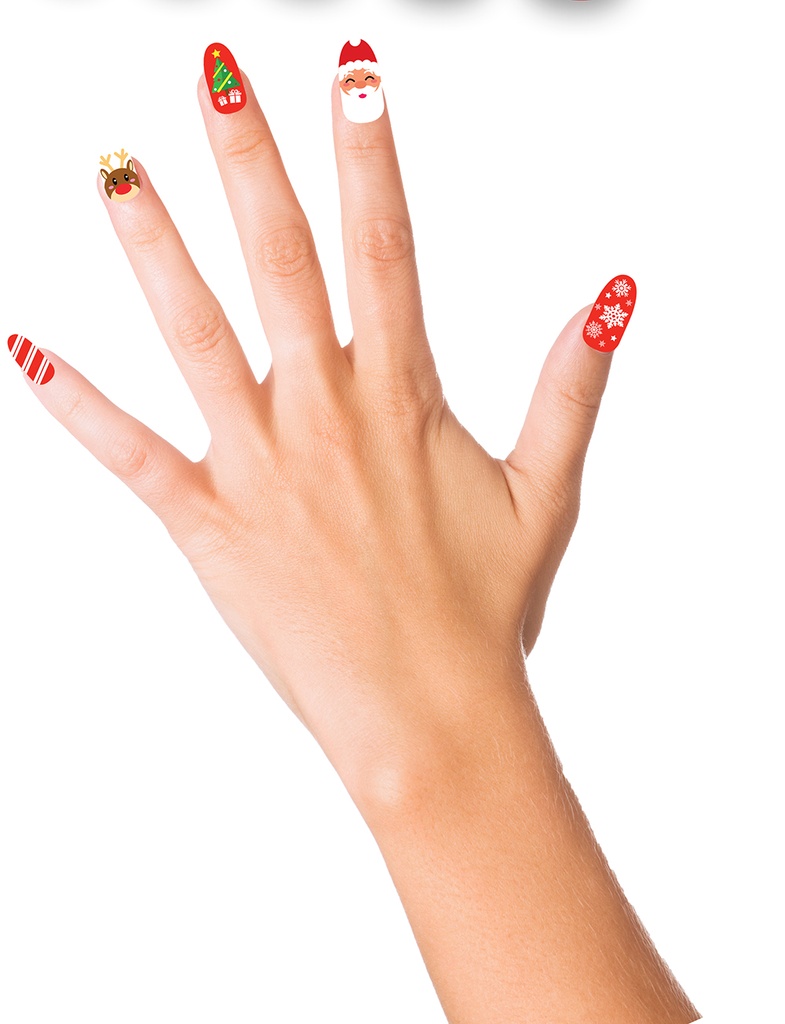Christmas Santa Nails With Adhesive – 10pcs