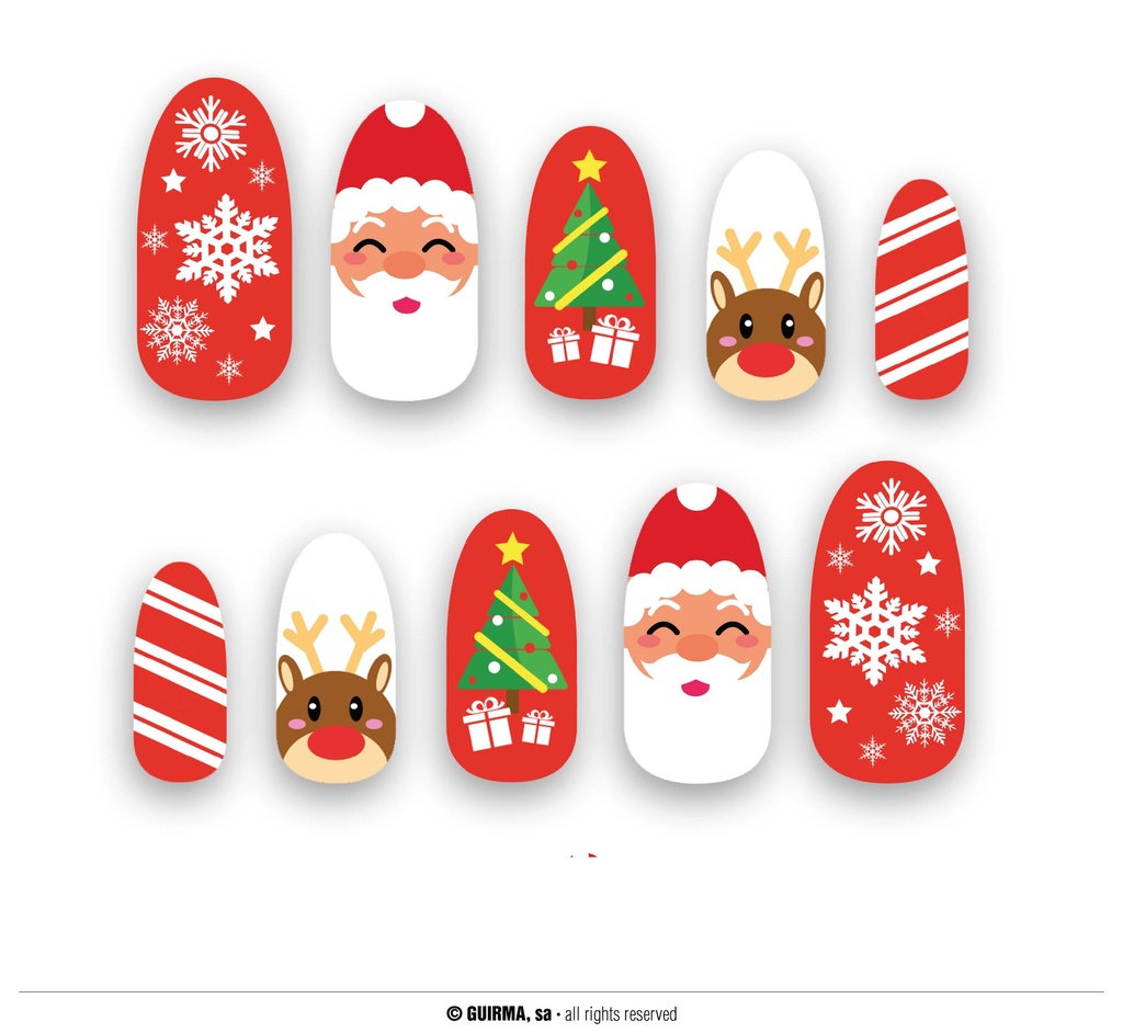 Christmas Santa Nails With Adhesive – 10pcs