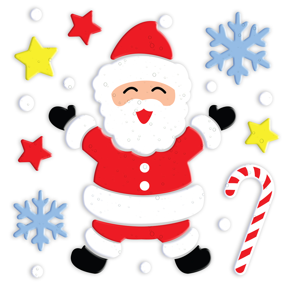 Christmas Satna Gel Window Decoration 20x25cm