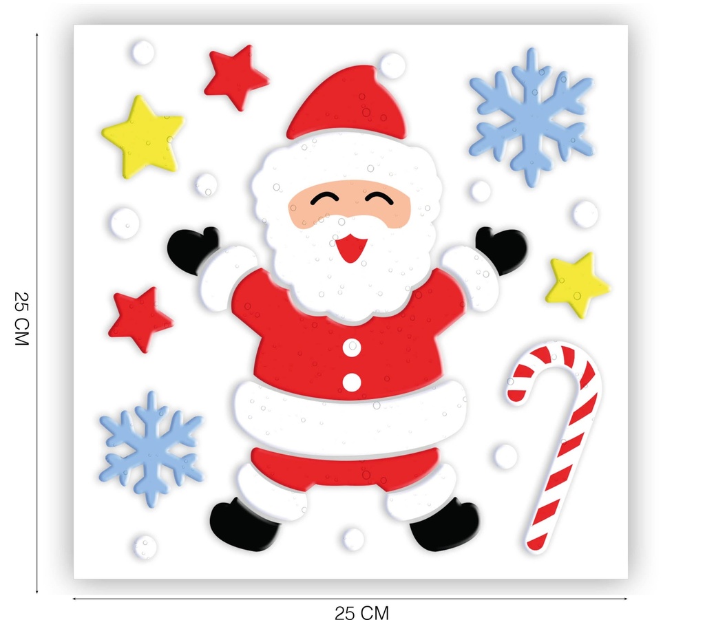 Christmas Satna Gel Window Decoration 20x25cm