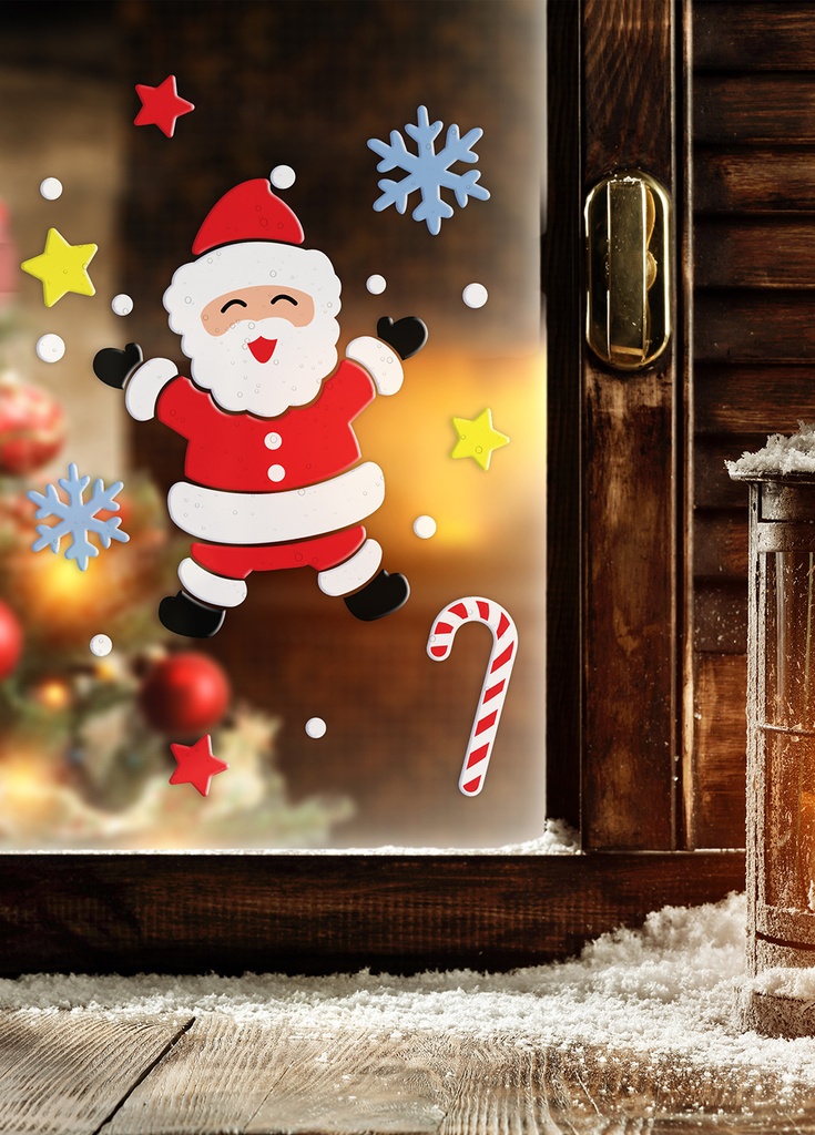 Christmas Satna Gel Window Decoration 20x25cm