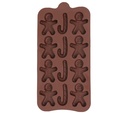 Christmas Silicone Baking Mold For 12 Cookies Gingerbread 10x20cm
