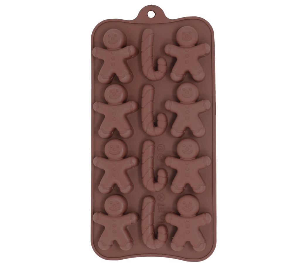 Christmas Silicone Baking Mold For 12 Cookies Gingerbread 10x20cm